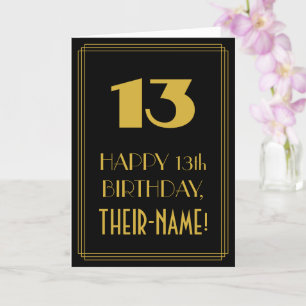 13. Geburtstag – Art Deco inspirierter Look "13" & Karte