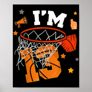 13. Geburtstag Basketball Boy 13 Yr Alter Dreizehn Poster