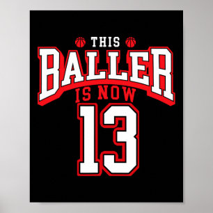 13. Geburtstag Basketball Lover 13 Jahre alter Tag Poster