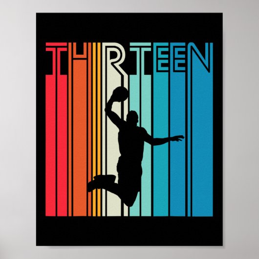 13. Geburtstag Basketball Lover Geschenk 13 Jahre  Poster (Vorne)