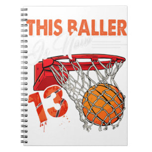 13. Geburtstag Basketball TShirt Funny 13 Years Ol Notizblock