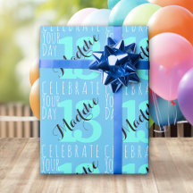13. Geburtstag Blaue Typografie