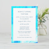 13. Geburtstag Blaues Abstraktes Künstlerisches Co Einladung (Stehend Vorderseite)