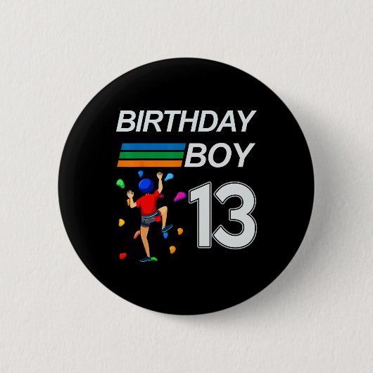 13. Geburtstag Bouldering Felsenklettern Für Button (Vorderseite)
