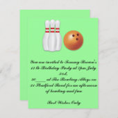 13. Geburtstag Bowling Party Einladung (Vorne/Hinten)