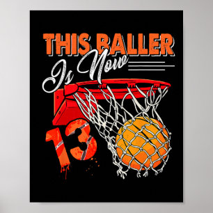 13. Geburtstag Bysketbyll Spaß 13 Jahre Alte Kinde Poster