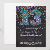 13. Geburtstag Confetti Einladung (Vorne/Hinten)