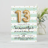 13. Geburtstag Confetti Einladung (Stehend Vorderseite)