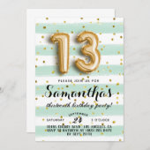 13. Geburtstag Confetti Einladung (Vorne/Hinten)