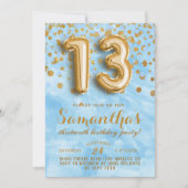 13. Geburtstag Confetti Einladung (Vorderseite)