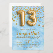 13. Geburtstag Confetti Einladung (Vorne/Hinten)