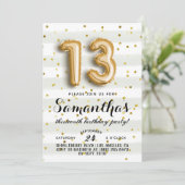 13. Geburtstag Confetti Einladung (Stehend Vorderseite)