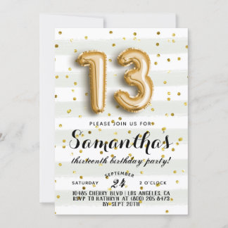 13. Geburtstag Confetti Einladung