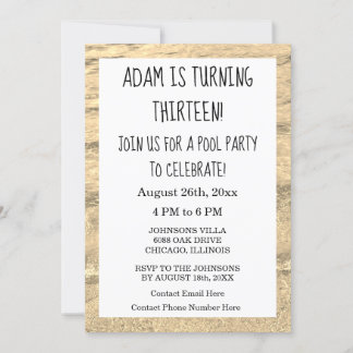 13. Geburtstag Custom Age Name Water Abstrakt 2023 Einladung