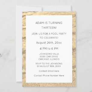 13. Geburtstag Custom Age Water Abstrakt Beach Coo Einladung