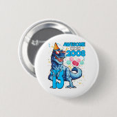 13. Geburtstag Dinosaurier 13 Jahre Junge Kinder Button (Vorne & Hinten)