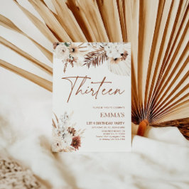 13. Geburtstag Einladung Boho Pampas
