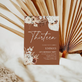 13. Geburtstag Einladung Terracotta Boho Pampas