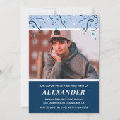 13. Geburtstag Einladungen Foto Navy Blue (Vorderseite)