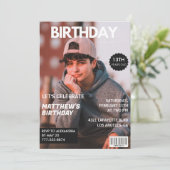 13. Geburtstag Einladungen für ihn Magazine Cover (Stehend Vorderseite)