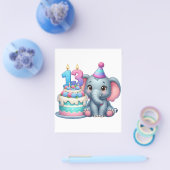 13. Geburtstag Elefantentorte Flyer (Einzeln)