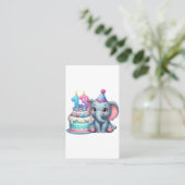 13. Geburtstag Elefantentorte Visitenkarte (Stehend Vorderseite)