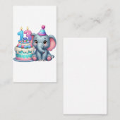 13. Geburtstag Elefantentorte Visitenkarte (Vorne/Hinten)