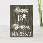 13. Geburtstag: Extravaganter, eleganter Text; Imi Karte (Vorderseite)