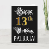 13. Geburtstag — Extravagantes Skript; Imitate Gol Karte (Vorderseite)