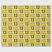 13. Geburtstag Farbige Typografie Geschenkpapier (Flach)