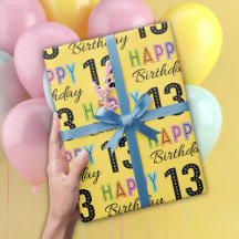 13. Geburtstag Farbige Typografie