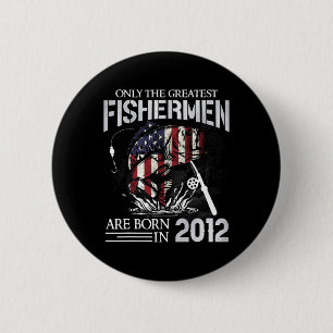13. Geburtstag Fischer USA-Flagge 13 Jahre alter F Button