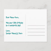 13. Geburtstag - Fun Fireworks Pattern + Regenboge Postkarte (Rückseite)