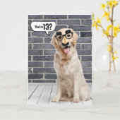 13. Geburtstag Funny Golden Retriever Card Karte (Gelbe Blume)