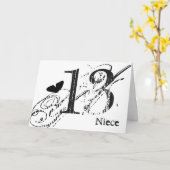 13. Geburtstag für eine Nichte, schwarzer Schmette Karte (Gelbe Blume)