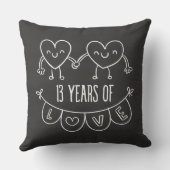 13. Geburtstag Geschenk Chalk Herzen Kissen (Rückseite)
