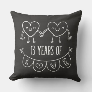 13. Geburtstag Geschenk Chalk Herzen Kissen