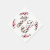 13. Geburtstag Girl Blume Foto Collage White Serviette (Ecke)