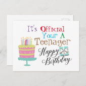 13 Geburtstag glücklich Postkarte (Vorne/Hinten)