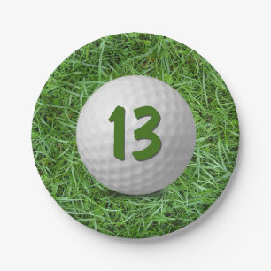 13. Geburtstag Golf Ball auf Grass Napkins Pappteller