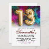 13. Geburtstag: Gradient Invitation Einladung (Vorne/Hinten)