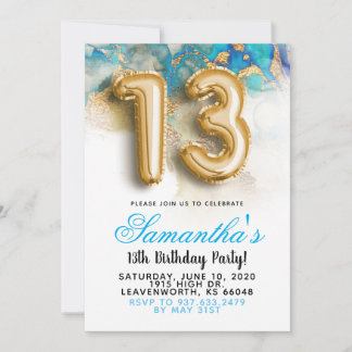 13. Geburtstag: Gradient Invitation Einladung