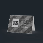 13. GEBURTSTAG, Grandson, Grunge Gray Streifen Karte<br><div class="desc">Ähnliches Bild für Einladungen im Alter von 13,  16,  18 und 21 Jahren verfügbar.  Auch für Geburtstagsgrüße in den gleichen Kategorien,  aber für bestimmte Titel,  z.B. Sohn,  Enkel und Typ. Die Textur der Imitate verleiht ihr einen leichten Grunge-Effekt.</div>