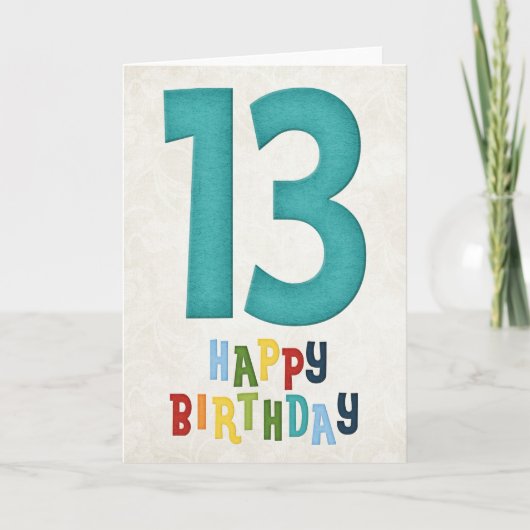 13. Geburtstag Happy Birthday Card Design 4 Karte (Vorderseite)