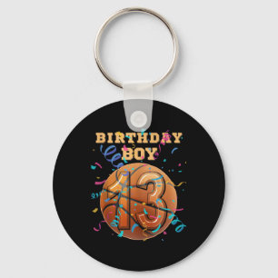 13. Geburtstag Junge Teen 13 Jahre alter Basketbal Schlüsselanhänger