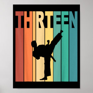 13. Geburtstag Karate Taekwondo Thema 13 Jahre alt Poster