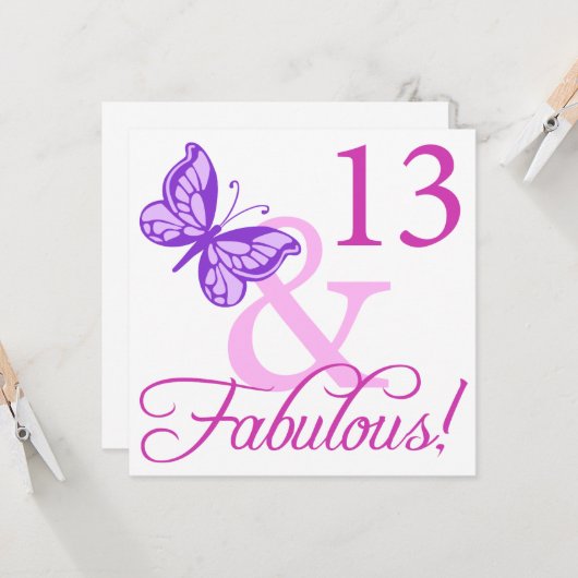 13. Geburtstag Karte (Vorderseite/Rückseite Beispiel)