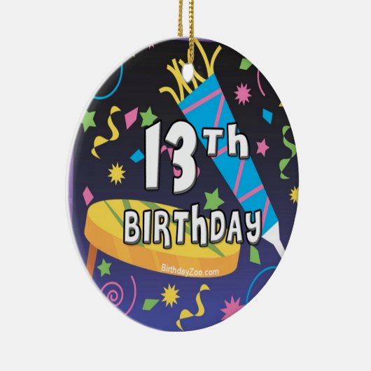 13. Geburtstag Keramik Ornament (Rechts)