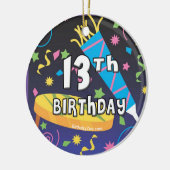 13. Geburtstag Keramik Ornament (Links)