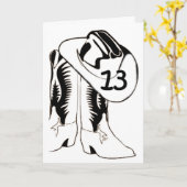 "13." GEBURTSTAG LAND WESTERN STYLE KARTE (Gelbe Blume)